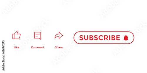 Like, Comment, Share and Subscribe. Minimalist Channel Subscription Icons