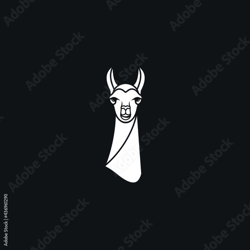 llama alpaca logo vector icon illustration 