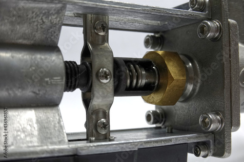Close up on part of the valve stem system 