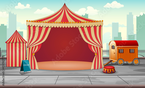 Circus tent in the amusement park illustration