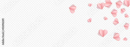 Pink Heart Vector Transparent Panoramic