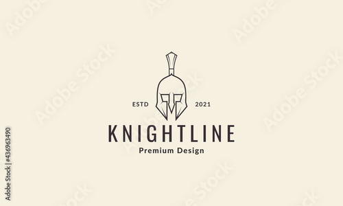 head helmet gladiator knight lines  logo symbol vector icon illustration graphic design