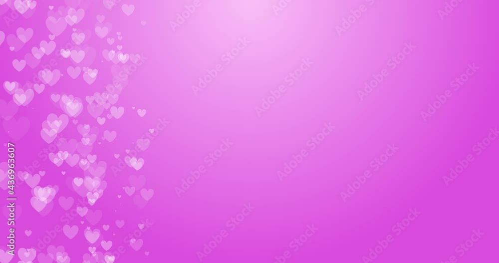 4k Seamless looped video. Border of romantic glittering flying hearts on pink background. Empty space for text 4k Seamless looped video. Border of romantic glittering flying hearts on pink background. Empty space for text