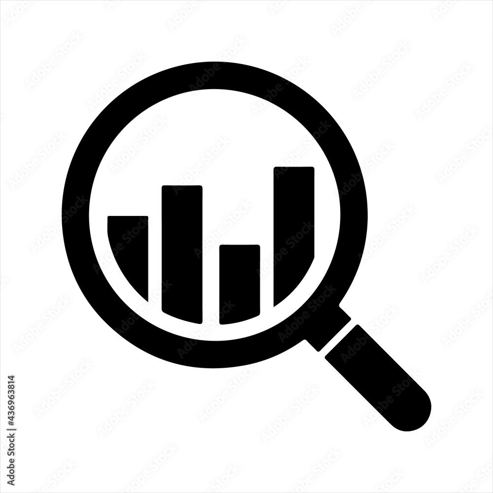 Marketing research icon, vector and glyph Marketing research icon, vector and glyph