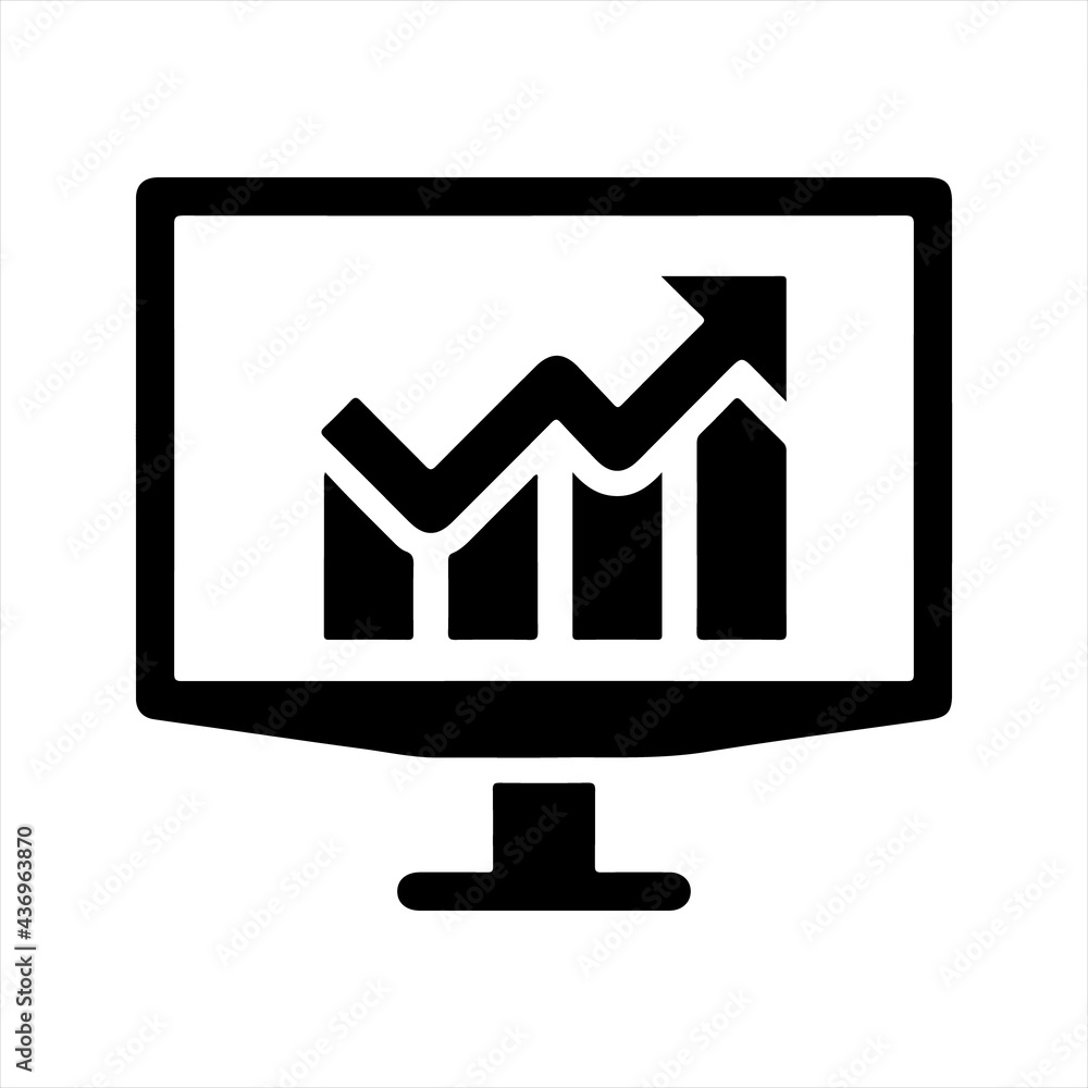 Web analytics icon, vector and glyph Web analytics icon, vector and glyph