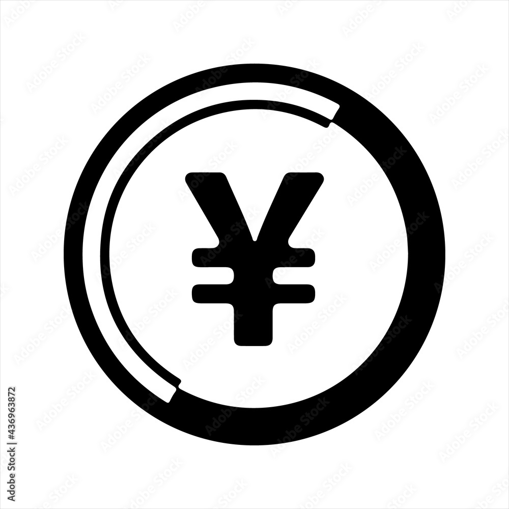 Yen coin icon, vector and glyph Yen coin icon, vector and glyph