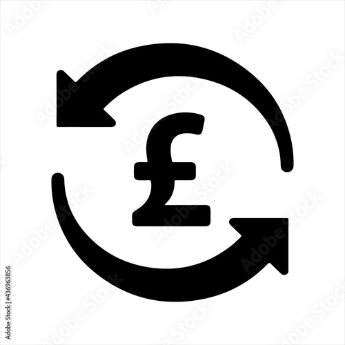 Pound transaction icon, vector and glyph