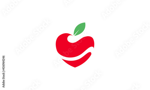 love fruit with leaf logo symbol vector icon illustration graphic design