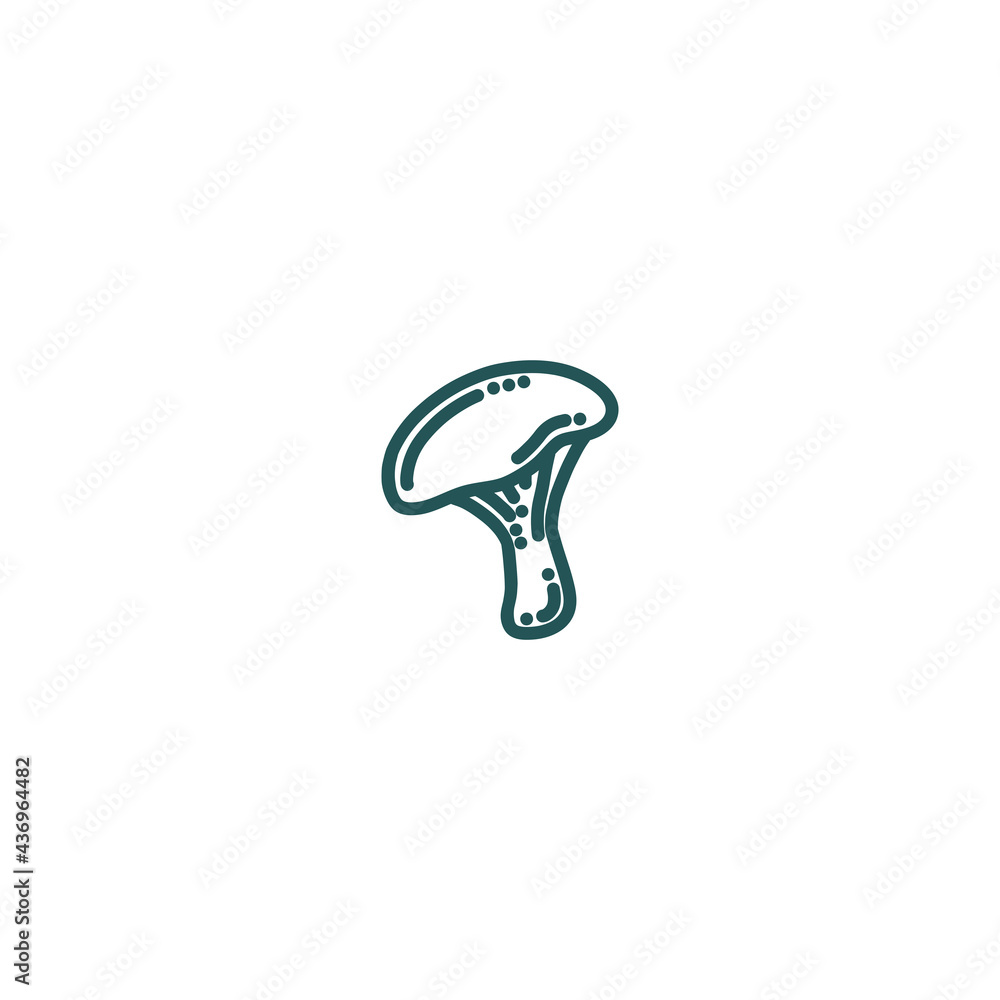 Chanterelle mushroom in doodle style. Forest or farm mushroom. Doodle vector illustration Chanterelle mushroom in doodle style. Forest or farm mushroom. Doodle vector illustration