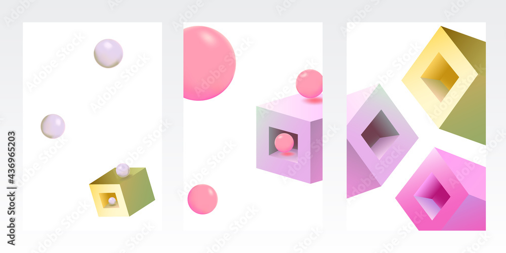 Bright Block Shape Vector Set White Background. Bright Block Shape Vector Set White Background.