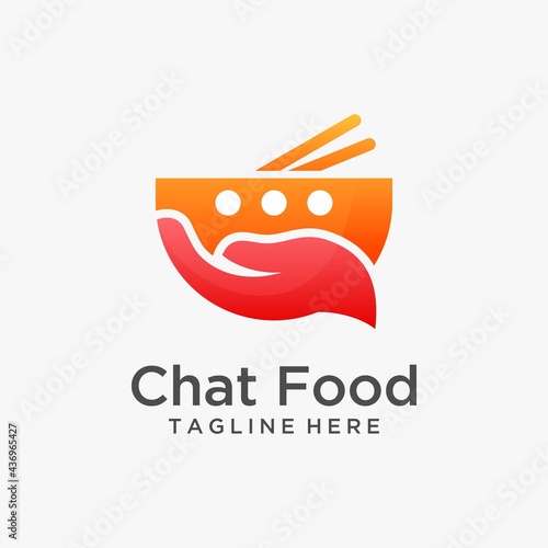 Chat food logo design