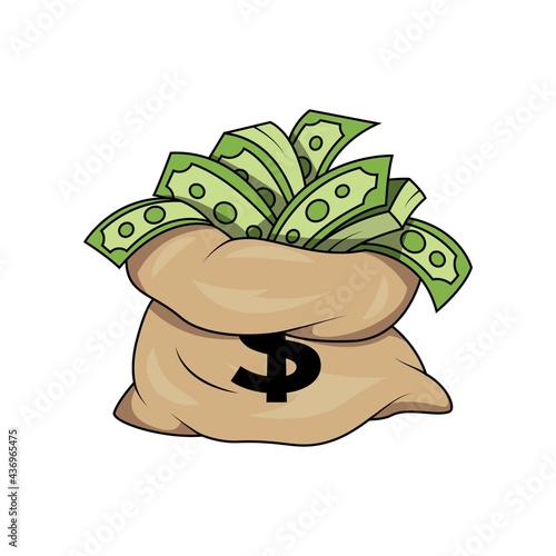 money bag vector isolated on white background