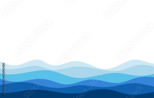 Blue water wave river sea curve lines pattern background banner vector