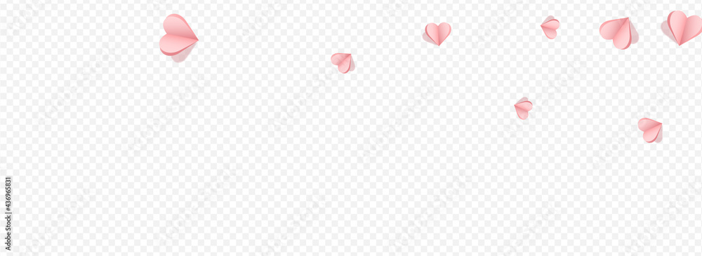 Maroon Color Hearts Vector Transparent Panoramic