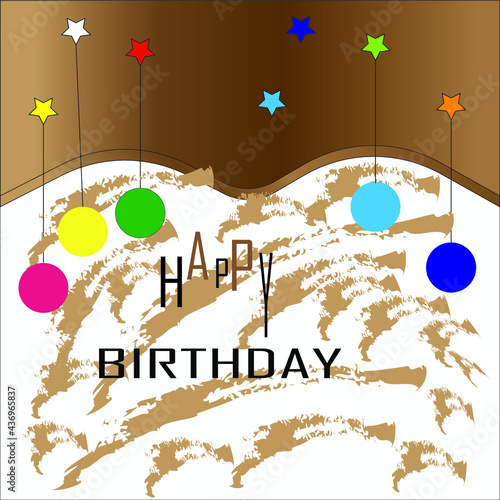 Hand made design for happy birthday greetings and wishes.