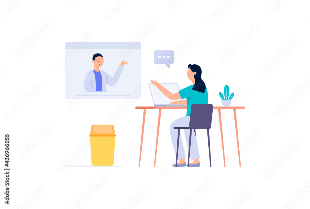 Online Consultation Vector Illustration Online Consultation Vector Illustration