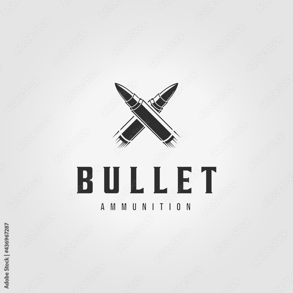 Letter X Bullet Ammo Logo Ammunition Vintage Vector Illustration Design