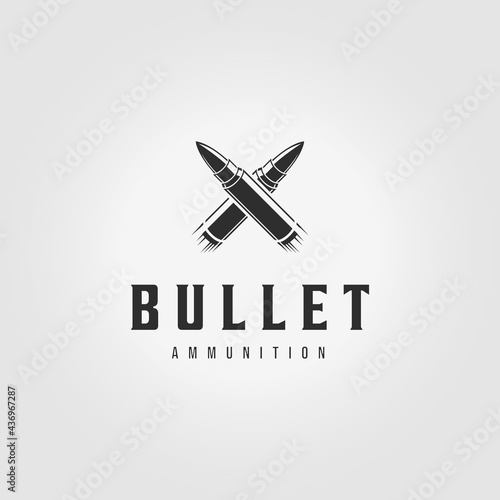 Letter X Bullet Ammo Logo Ammunition Vintage Vector Illustration Design