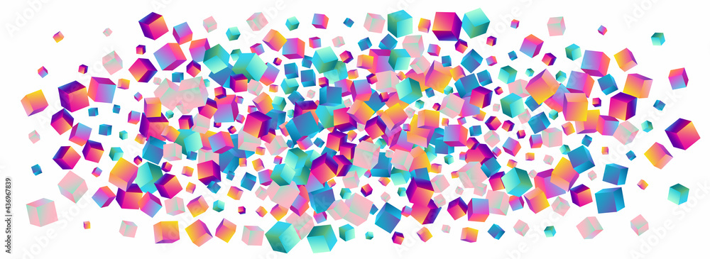 Iridescent Box Vector Panoramic White Background. Iridescent Box Vector Panoramic White Background.