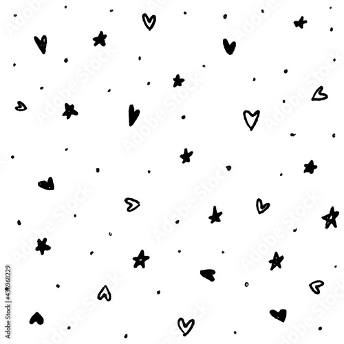 pattern of star doodle. Star hand drawn. Starry background. Vector seamless pattern with stars. background of hand drawn star seamless pattern. Vector Star Pattern Background.
