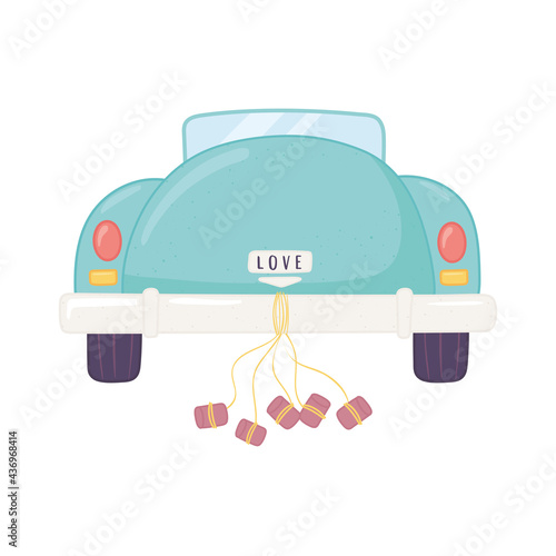 wedding car decorated