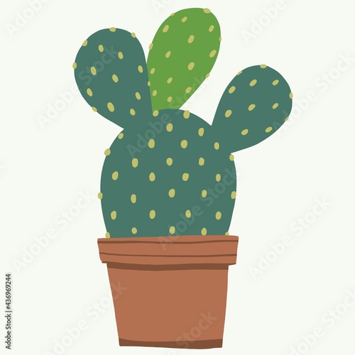 Simplicity cactus plant freehand drawing flat design.