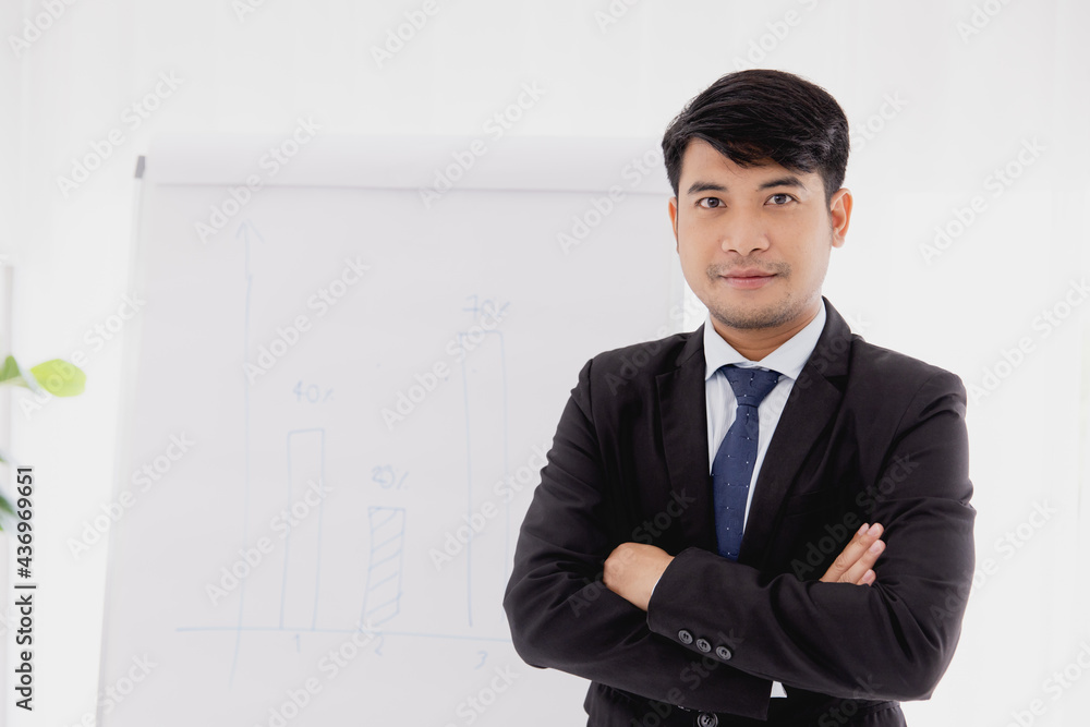 Smart confident Asian adult business man. office employee standing arm crossed looking camera. Smart confident Asian adult business man. office employee standing arm crossed looking camera.
