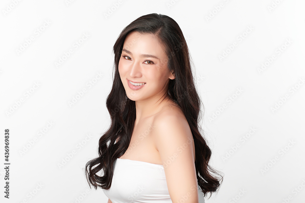 Beautiful young asian woman with clean fresh skin on white background, Face care, Facial treatment, Cosmetology, beauty and spa, Asian women portrait Beautiful young asian woman with clean fresh skin on white background, Face care, Facial treatment, Cosmetology, beauty and spa, Asian women portrait