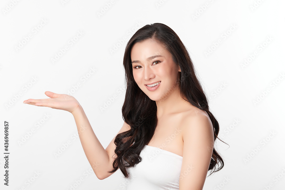 Beautiful young asian woman with clean fresh skin on white background, Face care, Facial treatment, Cosmetology, beauty and spa, Asian women portrait Beautiful young asian woman with clean fresh skin on white background, Face care, Facial treatment, Cosmetology, beauty and spa, Asian women portrait