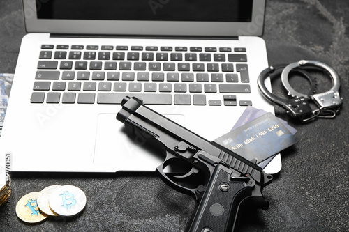 Composition with laptop, gu...