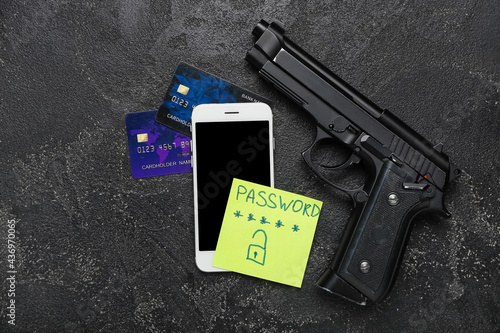 Cell phone, gun, credit car...