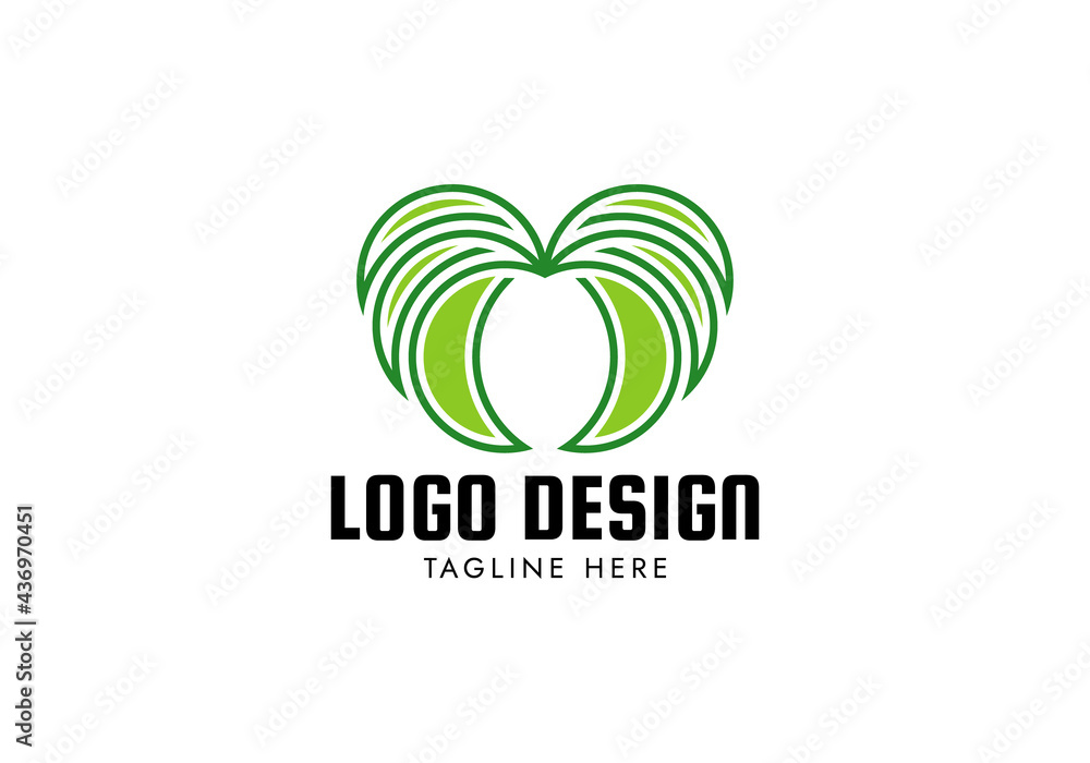 Palm tree logo design vector illustration, Minimalist concept.