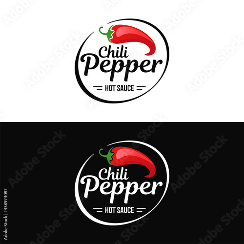 Red Hot Chili logo design concept vector, Spicy Pepper logo designs template
