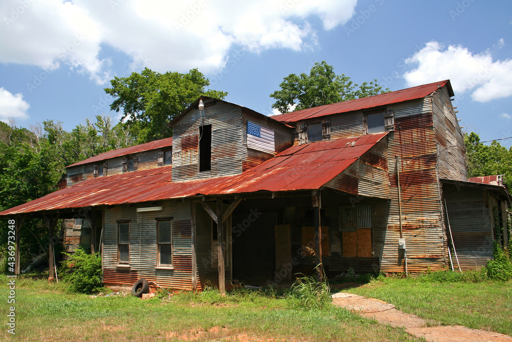 Rustic Rural Barn With American Flag Rural Texas Rustic Rural Barn With American Flag Rural Texas
