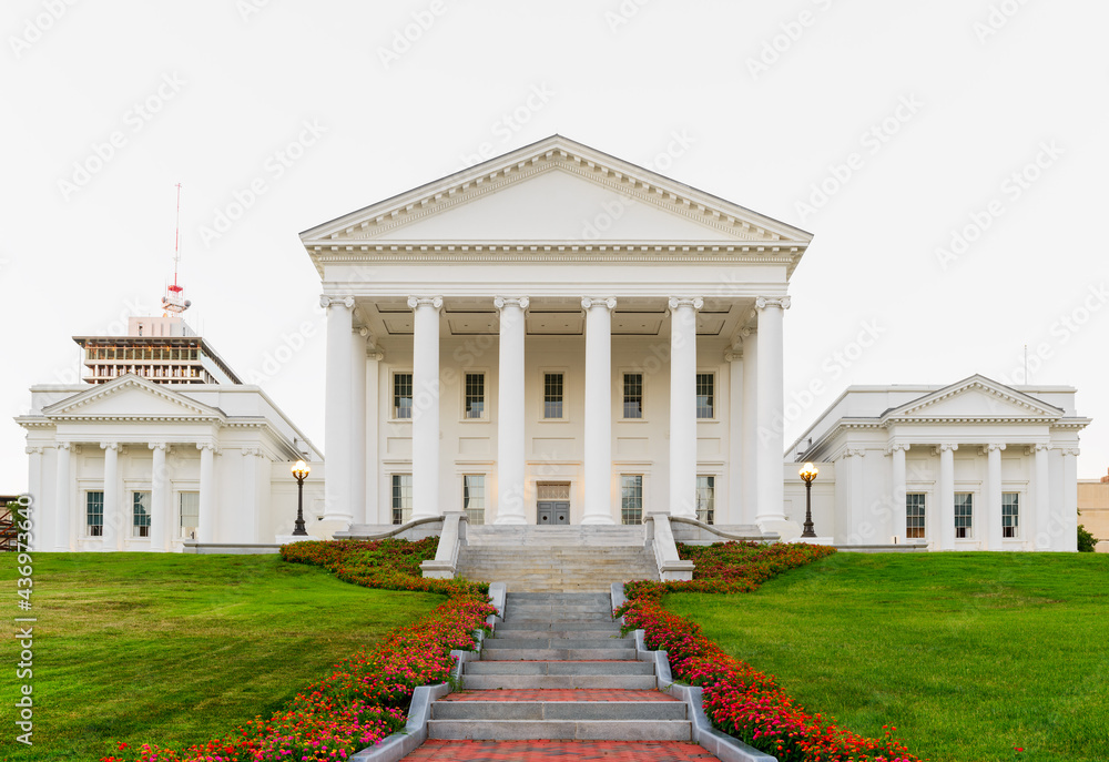 Virginia State Capitol Building with white sky