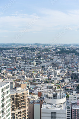 city skyline aerial view of Sendai in Japan © voyata