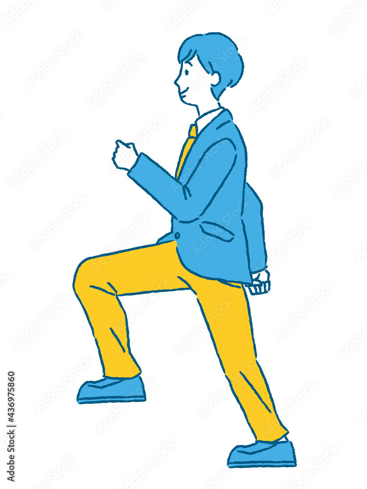 登る男子学生のイラスト Stock Vector Adobe Stock