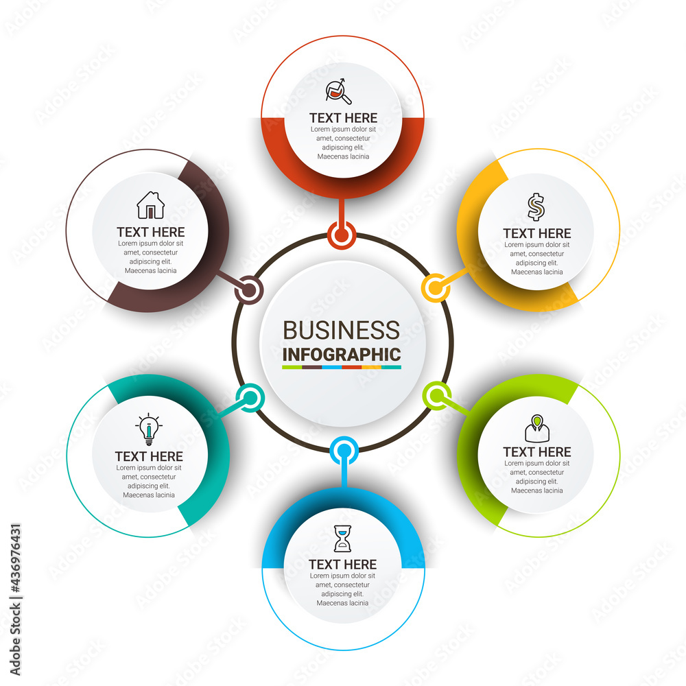 Vector infographic template. Business concept with numbers options. Can be used for process diagram, presentations, workflow layout, banner, flow chart, info graph.