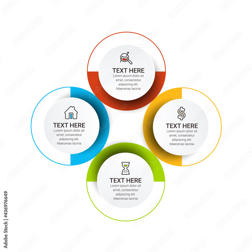 Vector infographic template. Business concept with numbers options. Can be used for process diagram, presentations, workflow layout, banner, flow chart, info graph.