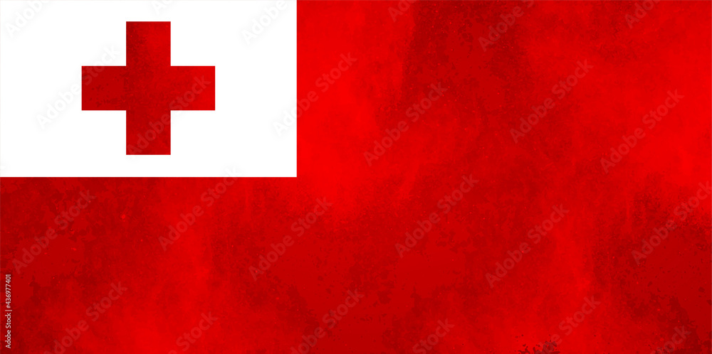 Watercolor texture flag of Tonga. Creative grunge flag of Tonga country with shining background Watercolor texture flag of Tonga. Creative grunge flag of Tonga country with shining background