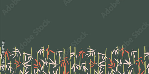 Bamboo Frame Border Seamless Pattern