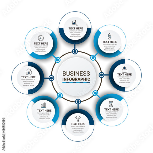 Infographic icons designed for abstract background template. Can be used for workflow layout, diagram, business step with number options, banner, web design.