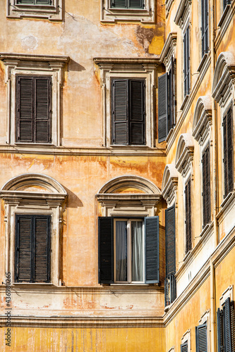 Windows and shutters in the old part of Rome, Italy