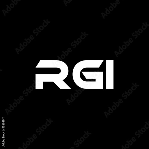 RGI letter logo design with black background in illustrator, vector logo modern alphabet font overlap style. calligraphy designs for logo, Poster, Invitation, etc. 