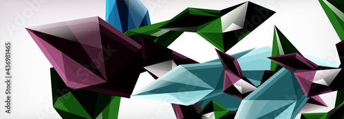 Vector 3d triangles and pyramids abstract background for business or technology presentations, internet posters or web brochure covers