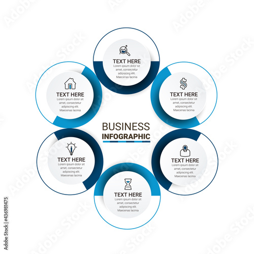 Infographics design vector and marketing icons can be used for workflow layout, diagram, annual report, web design. Business data visualization.
