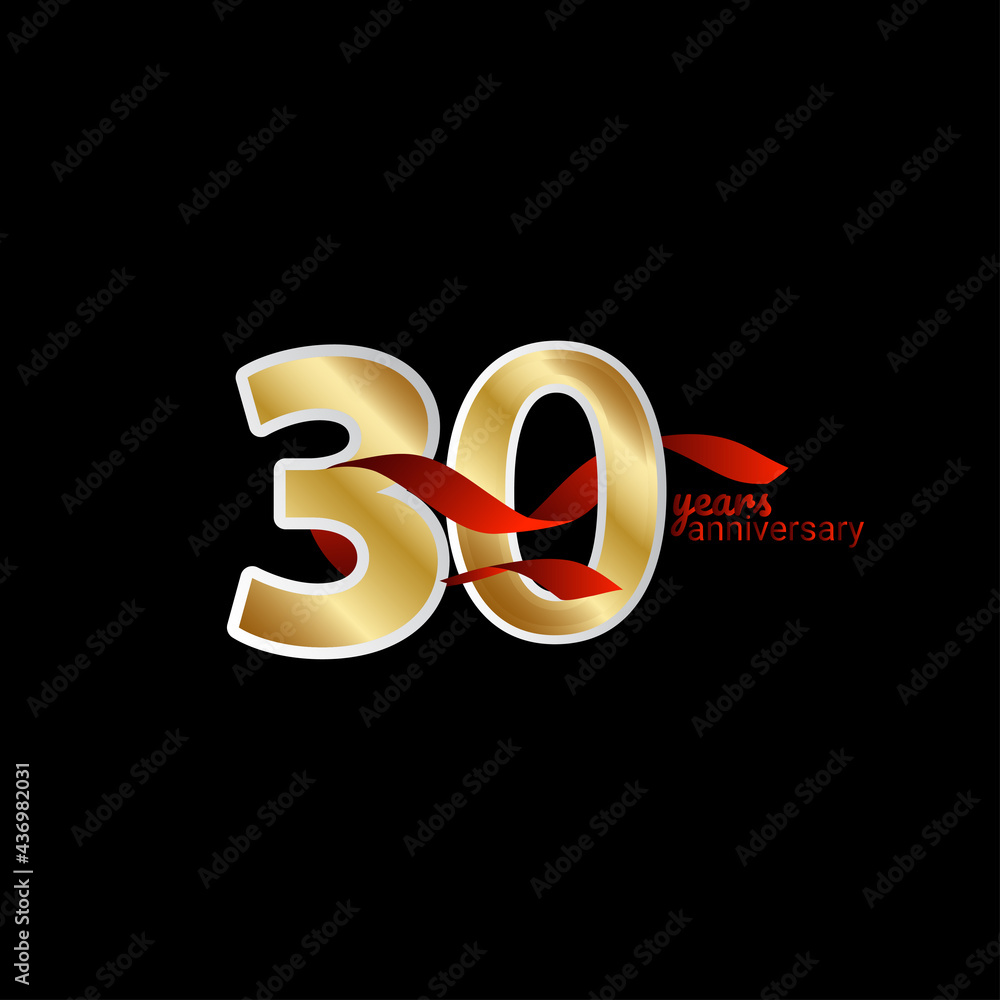 Fototapeta premium 30 Years Anniversary Celebration Vector Template Design Illustration