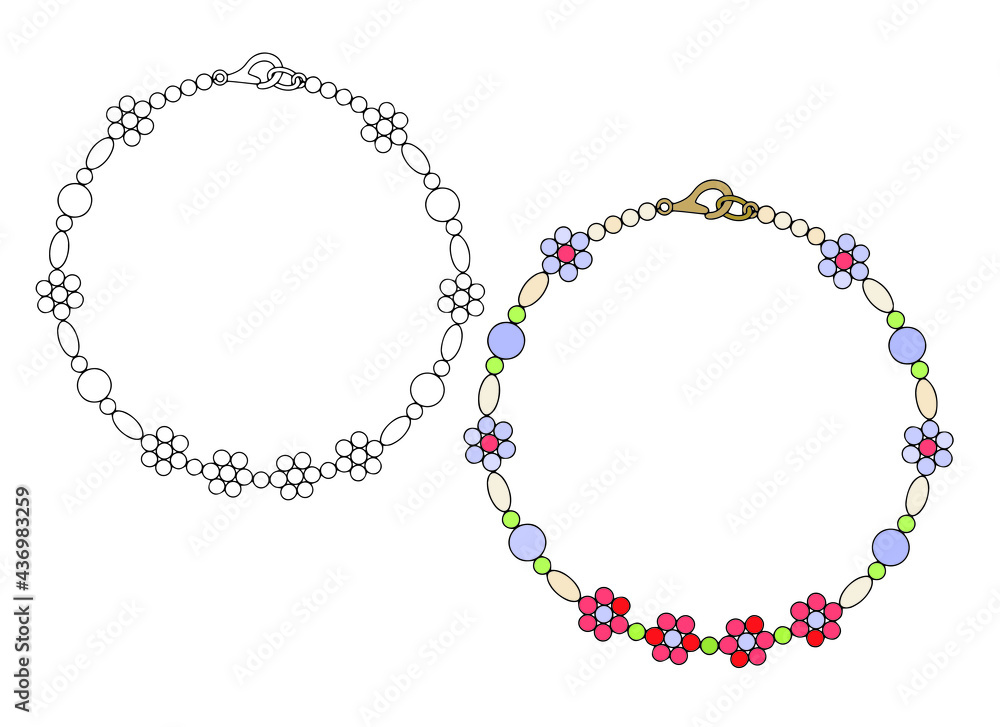 Handmade bracelet made of multicolored beads. Beading. Handmade bracelet made of multicolored beads. Beading.