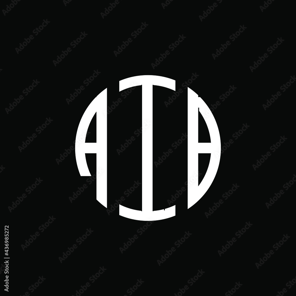 AIB letter logo design. AIB letter in circle shape. AIB Creative three
