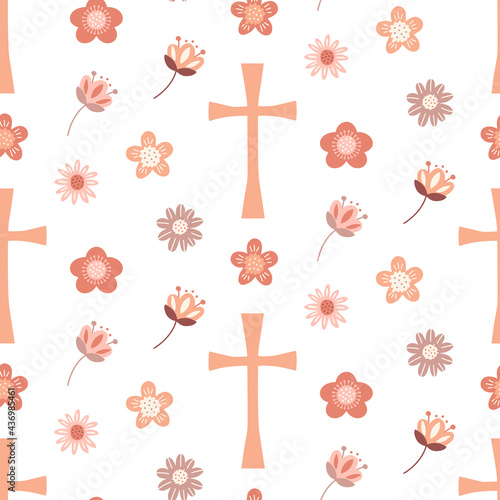 Christian seamless pattern Background with Christian cross